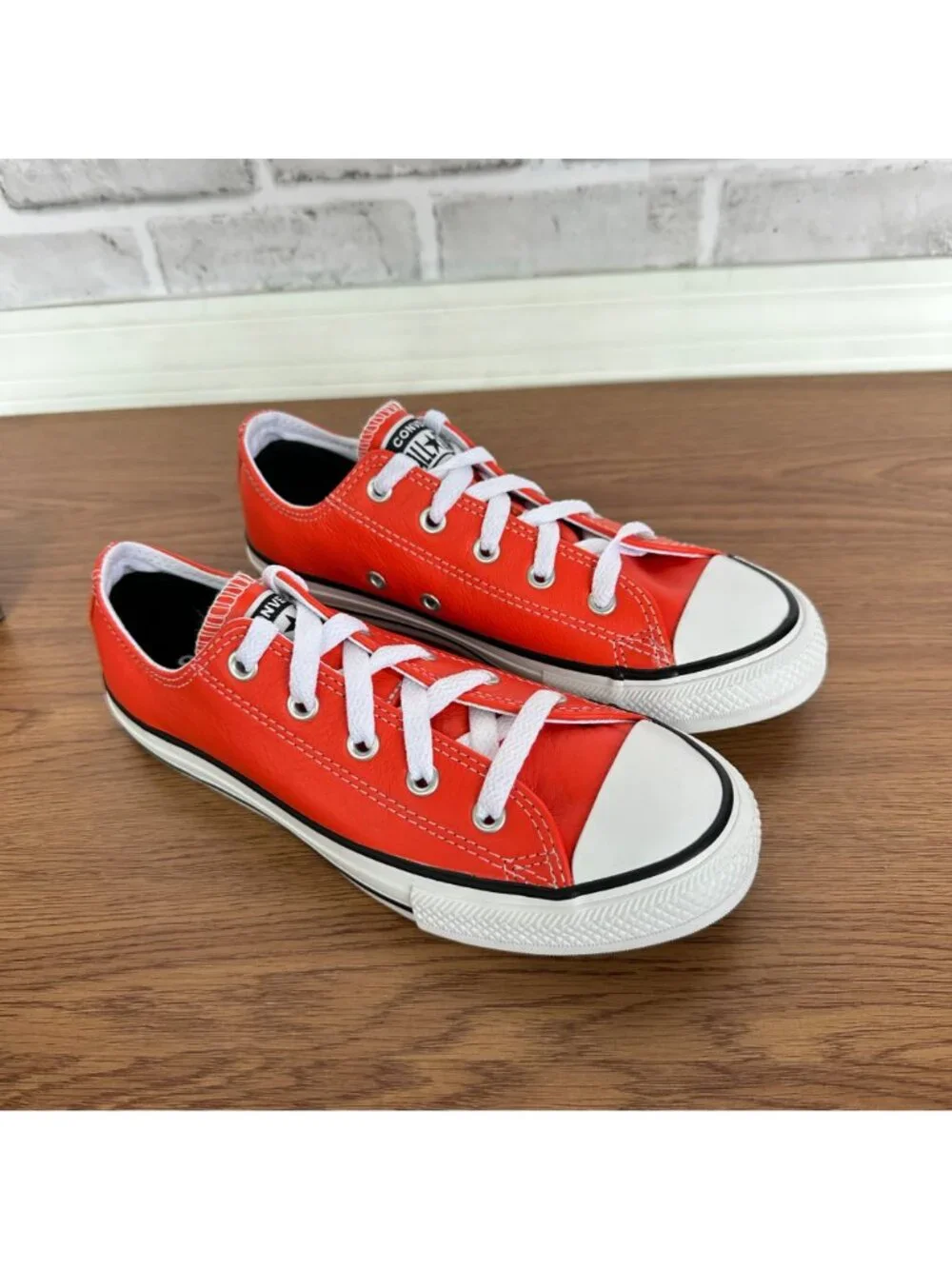 ⭐Rare Converse ALL STAR CTAS OX Sz 12 Toddler Shoes Leather Orange Red A04425C